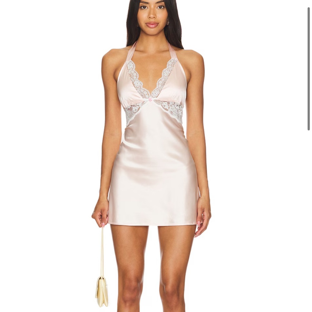 Majorelle Elegant Cream Satin Mini Skirt